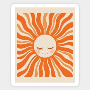 Retro Sun Boho Smile Summer Sticker